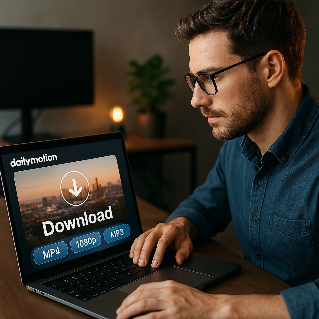 Téléchargement professionnel de vidéos Dailymotion avec plusieurs options de format affichées à l'écran