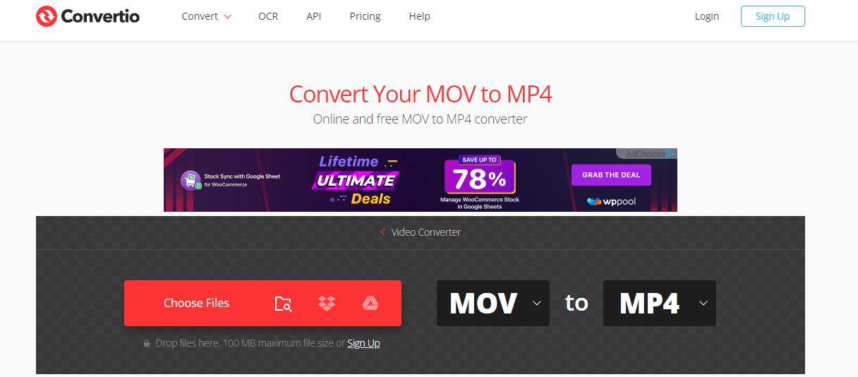 Convertio - Convertir MOV en MP4 en ligne & Gratuit