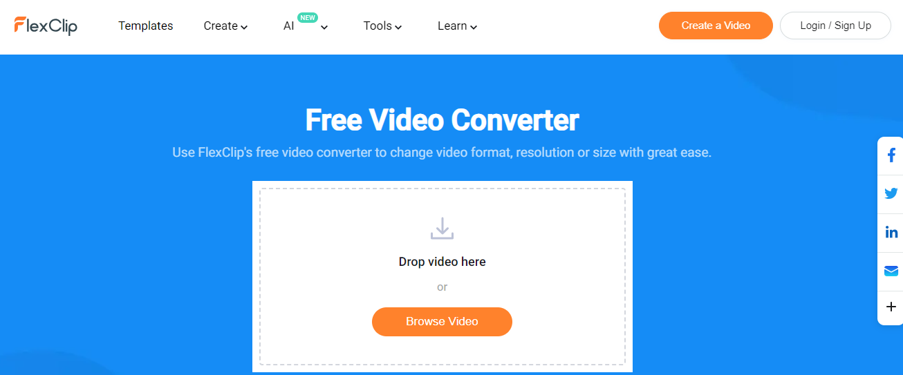 Convertisseur vidéo Flexclip - Convertisseur vidéo en ligne gratuit