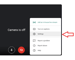 Image de l'interface de Google Meet avec les trois points verticaux mis en surbrillance