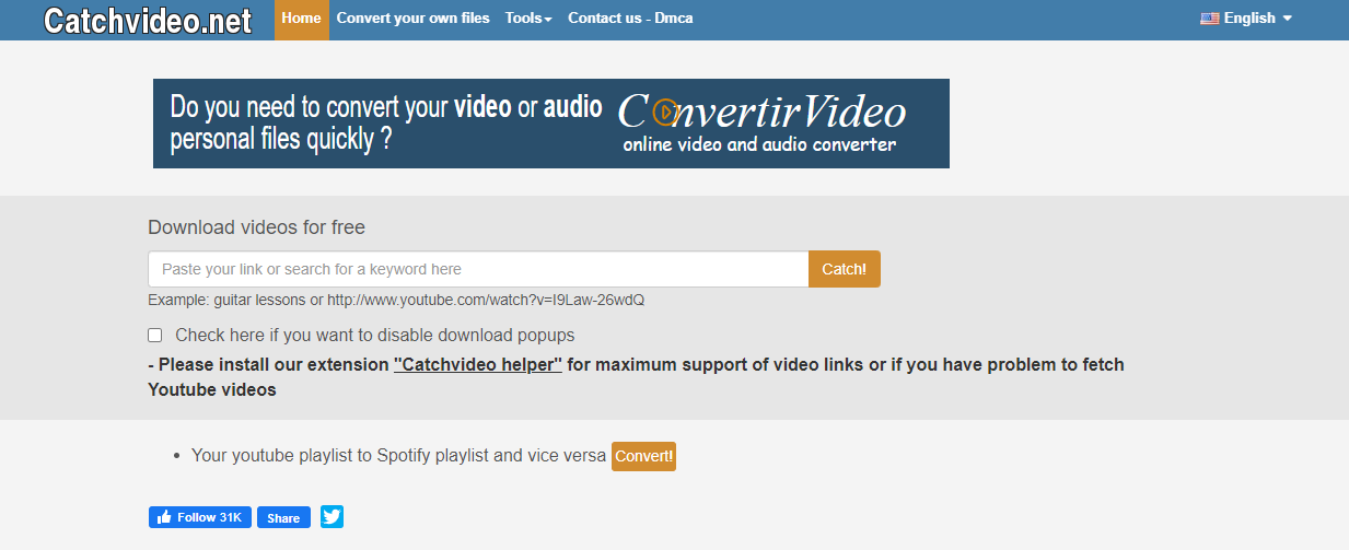 Catchvideo.net pour le convertisseur et téléchargeur YouTube vers FLAC