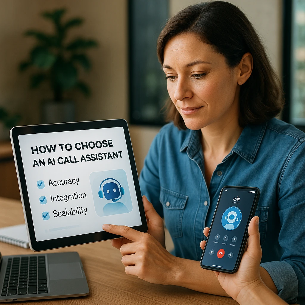 Tableau de bord de l'assistant d'appel IA montrant l'interface de gestion des appels et les fonctionnalités de réponse automatisée