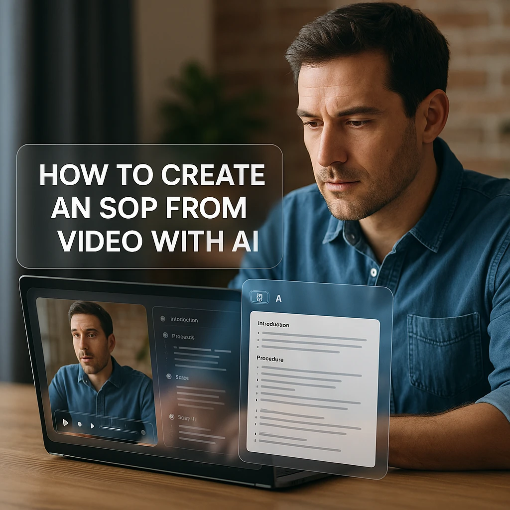 Professional SOP document with clickable timestamps and screenshots