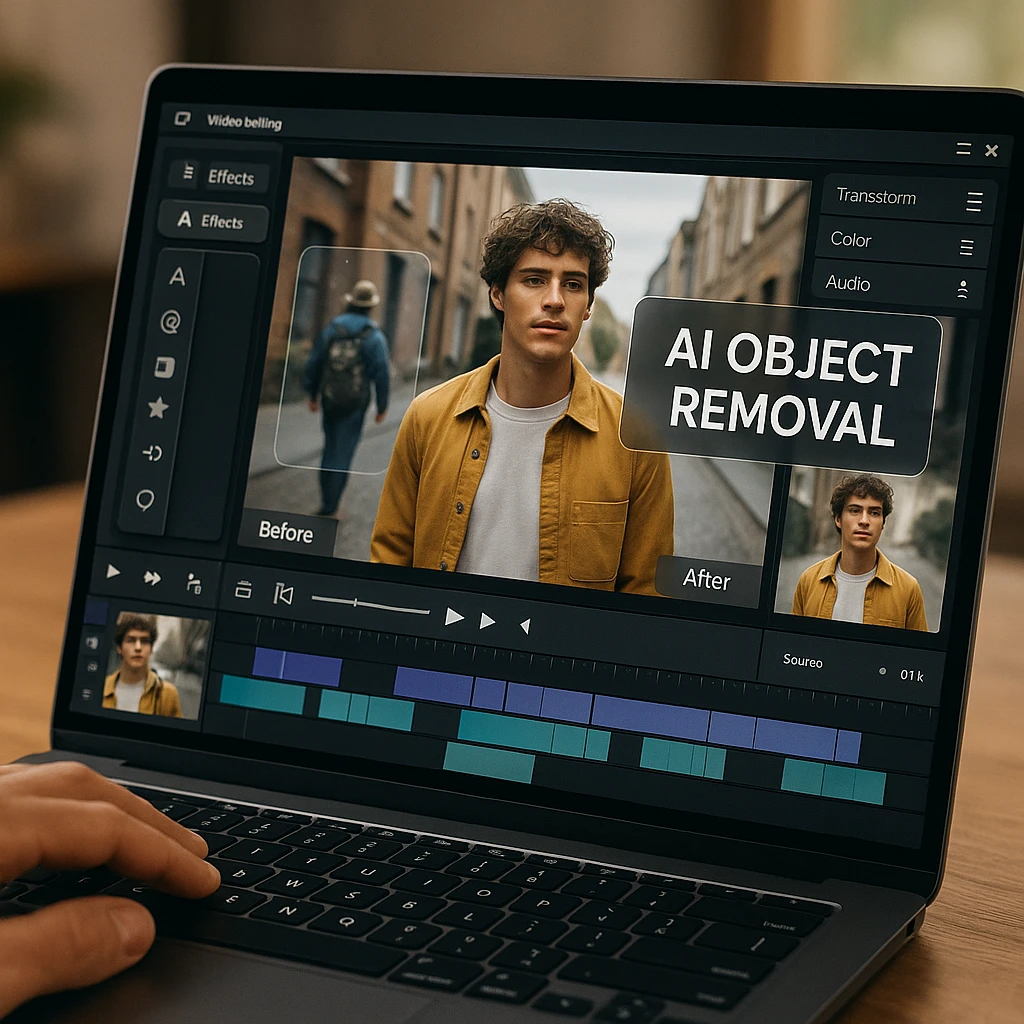 Démonstration du flux de travail de suppression d'objets vidéo par IA