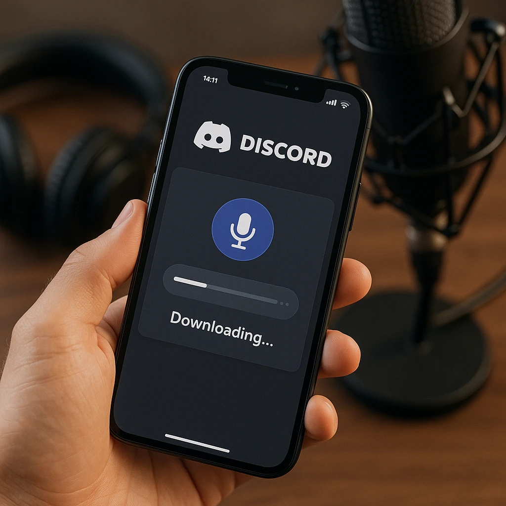 Interface de téléchargeur audio Discord affichant plusieurs options de téléchargement et commandes audio