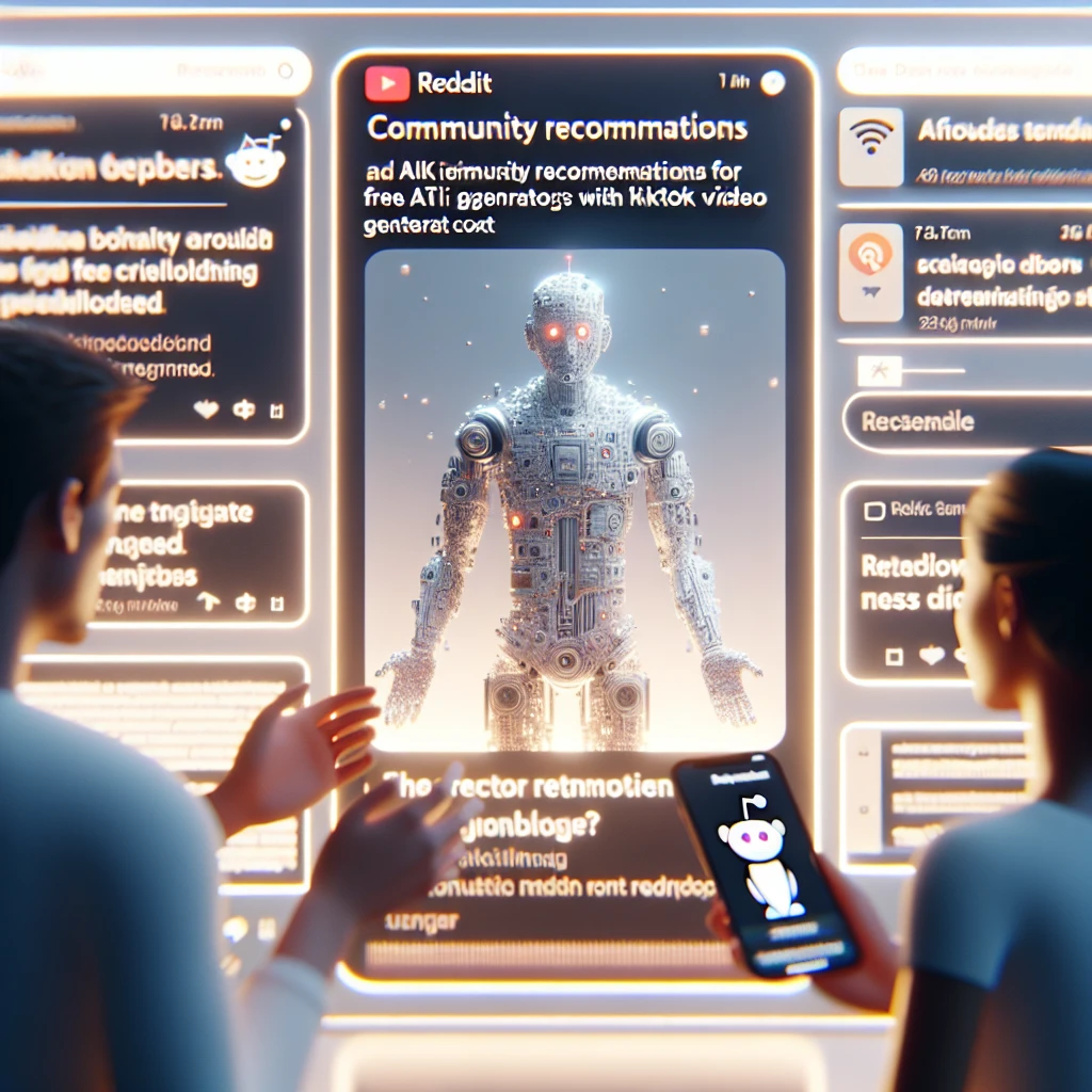 Interface de discussion Reddit montrant les recommandations de la communauté pour les générateurs de vidéos TikTok IA gratuits