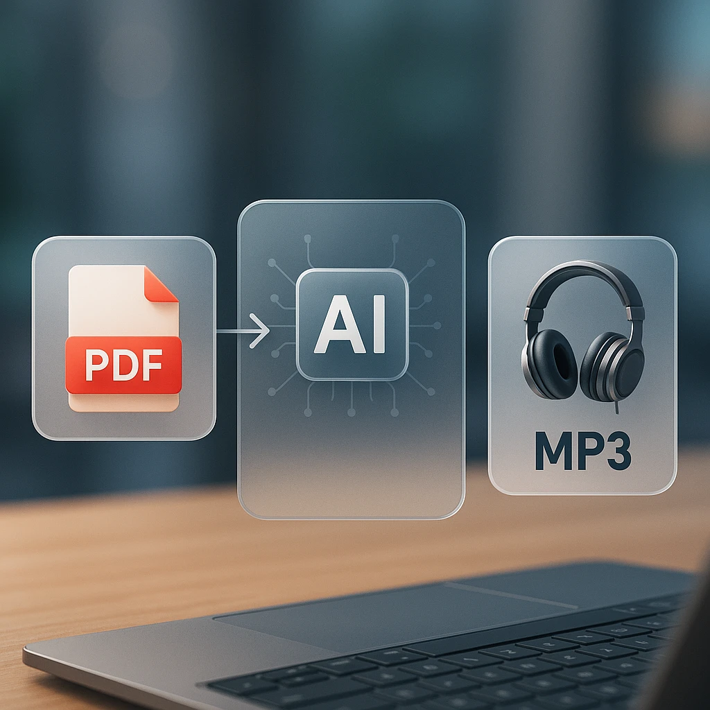Une illustration d'une personne écoutant un document avec des écouteurs tout en faisant du jogging.