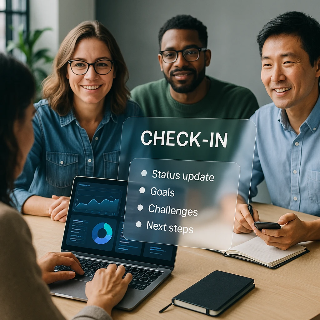 Réunion d'équipe professionnelle avec des employés de divers horizons partageant des rires pendant la période de prise de contact, témoignant d'un engagement et d'une connexion authentiques
