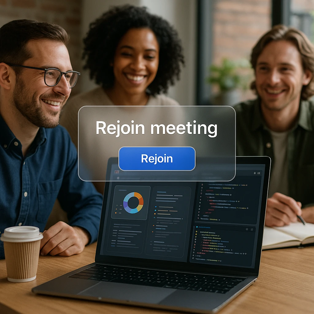 Membres de l'équipe rejoignant de manière transparente une réunion Zoom sur plusieurs appareils après une solution de contournement de redémarrage réussie