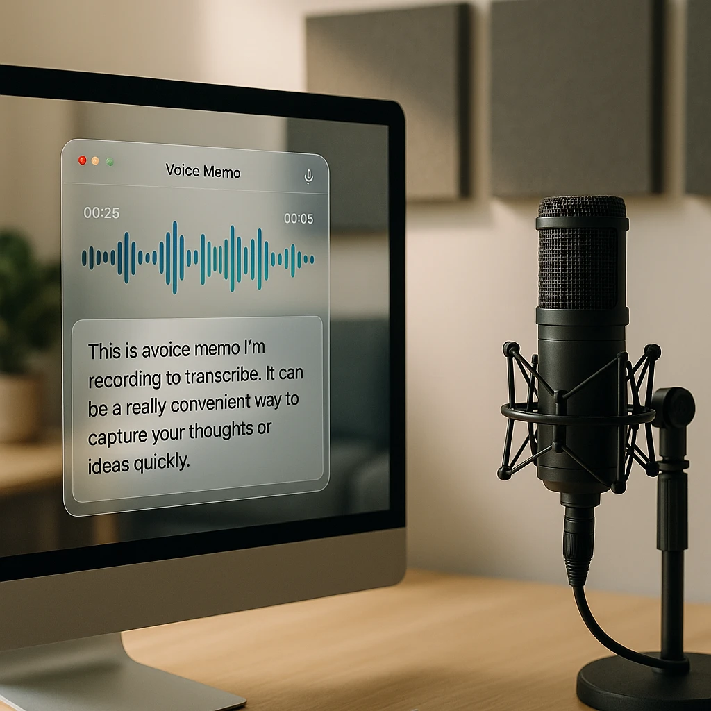 Installation d'enregistrement de bureau à domicile professionnelle avec traitement acoustique, microphone à condensateur de haute qualité sur pied, panneaux d'insonorisation, esthétique minimaliste épurée
