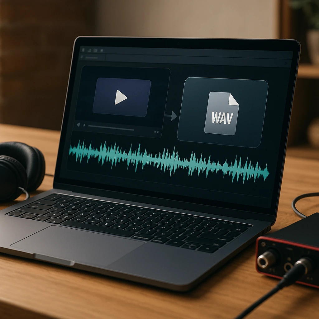 Converting a YouTube video soundtrack into a WAV file in an audio editor