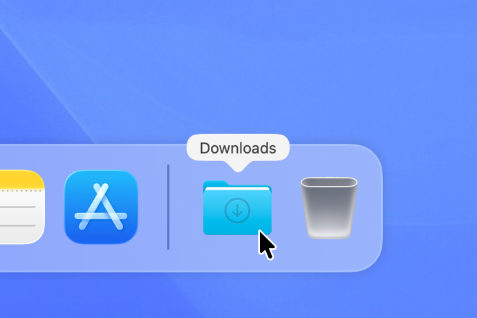 macOS Downloads folder with ScreenApp.dmg