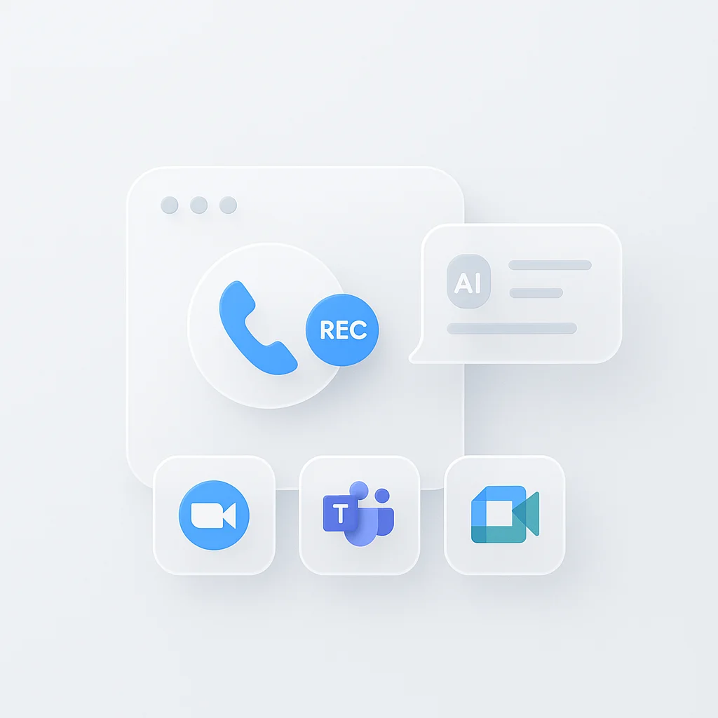 Logiciel d'enregistrement d'appels de vente avec rapports ScreenApp plus rapides via les outils d'IA : Enregistrement d'appels Zoom - Google Meet - Teams